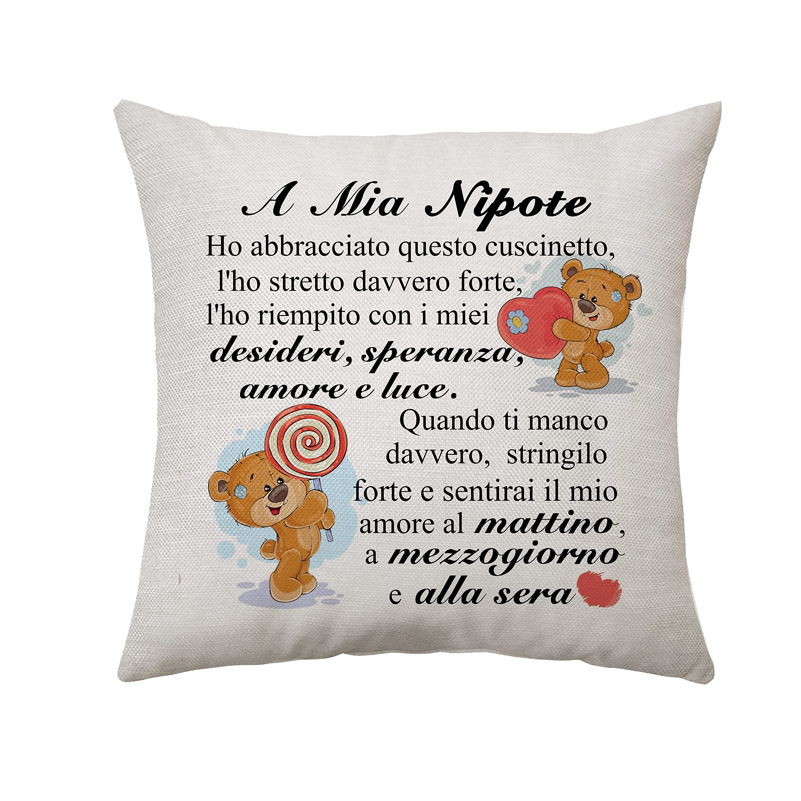 Aconesong Regali per la copertura del cuscino della nipote della zia Regali per le donne Regalo di compleanno di Natale Home Sofa Decor (Nipote)
