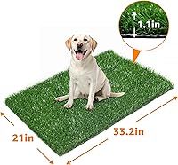 Vista 3 de LOOBANI Almohadillas de entrenamiento para cachorros de césped artificial de repuesto de 33.2 x 21 pulgadas, absorción rápida, portátil, para orinal