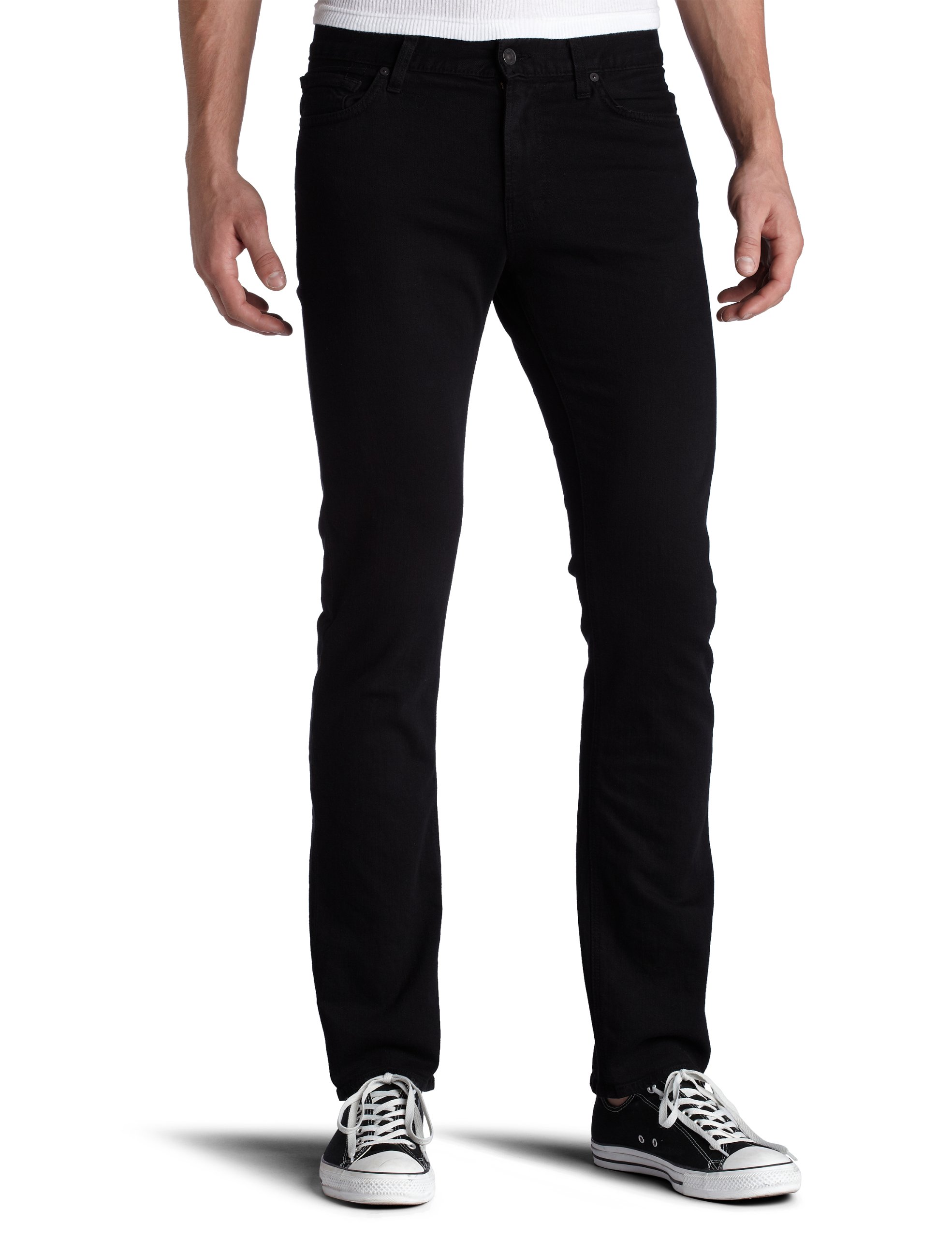 7 For All Mankind Men's Slimmy Slim Straight-Leg Jean in Black Out
