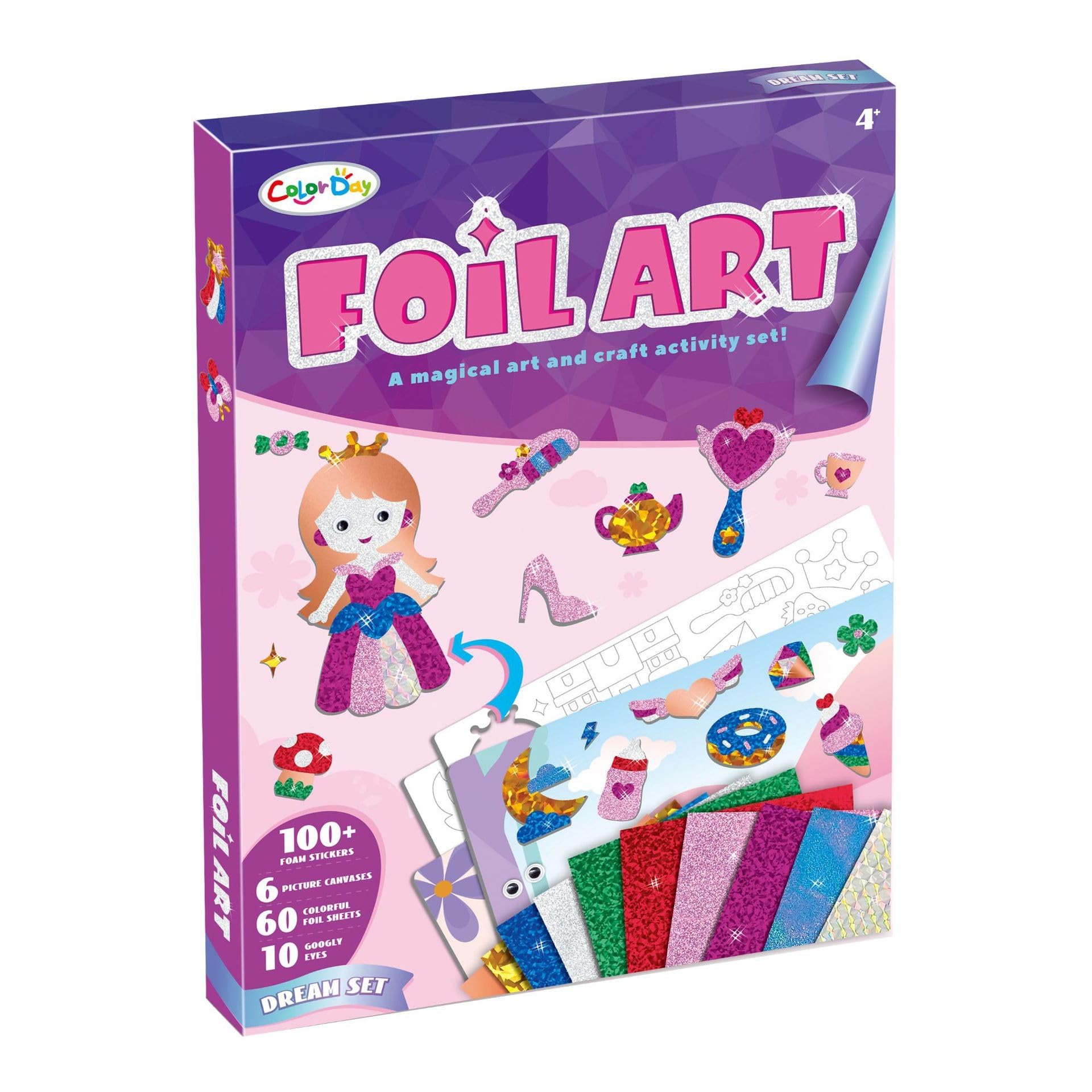 ZIYOUA Craft Kits for Kids - DIY Foil Art, Kids Activity Packs No Mess Arts and Crafts, Travel Toys, Gift Toys for 4 5 6 7 8 9 Years Old Boys & GirlsPrincesses & Unicorns