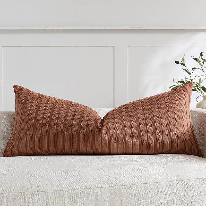 DEZENE Rust Corduroy Lumbar Pillow Covers — $20