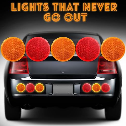 Miniatura 4 de 16 reflectores redondos de 3 pulgadas, reflectores de montaje rápido, reflectores adhesivos de seguridad para motocicleta, reflectores de seguridad