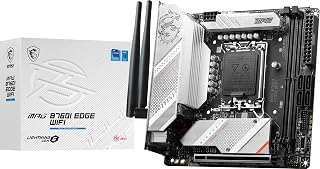MSI MPG B760I Edge WiFi Mini ITX Motherboard, Mini ITX - Supports Intel 12/13/14th Gen Core Processors, LGA 1700-8 Direct 90A VRM, DDR5 Memory Boost 7200+MHz/OC, Pcie 5.0 X16, 2 X M.2 Gen4, Wi-Fi 6E