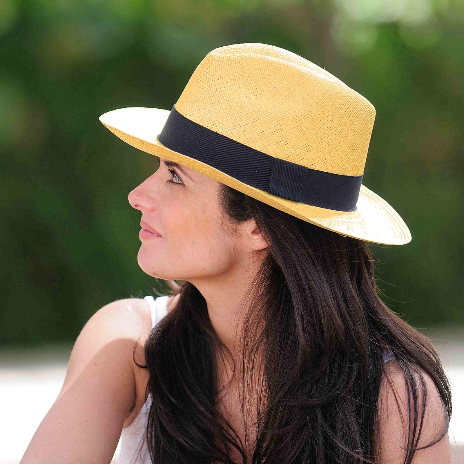 Gamboa Sombrero Panama Hombre y Mujer de Paja Toquilla Original de Ecuador Verano Fedora Playa