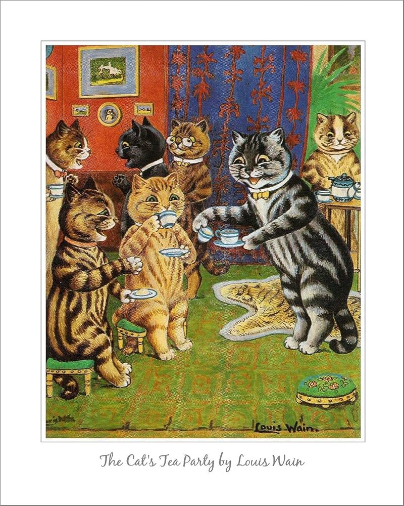 Amazon.co.jp: 有名なルイ・ウェインのポスターと版画《猫のお茶