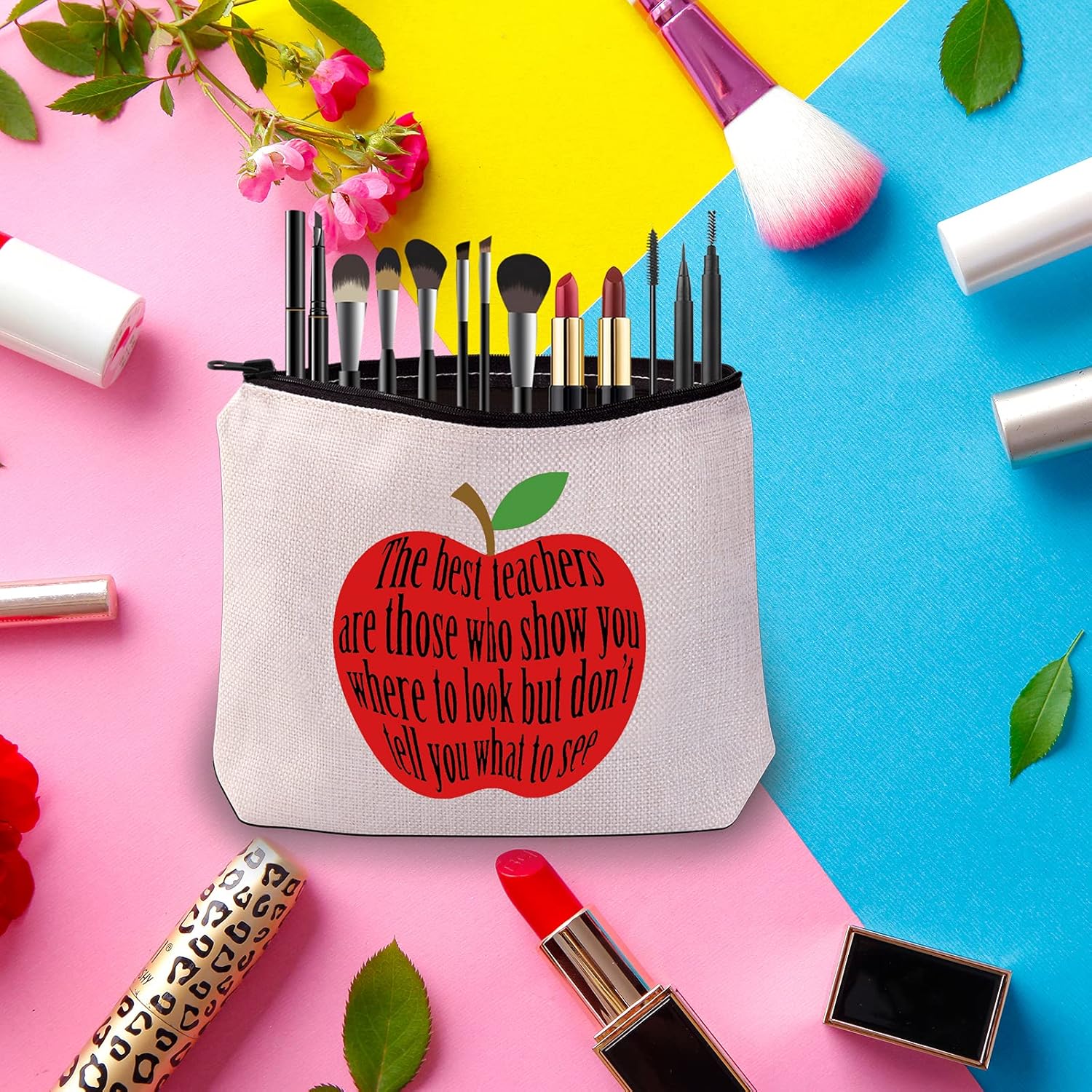 Teacher Cosmetic Bag Teacher Gift Apple Teacher Bag Teacher