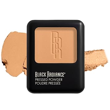 Black Radiance Pressed Powder, Pigment-Rich Matte Finish for Light Skin Tones, Oil-Absorbing Compact with Mirror & Sponge - Biscotti