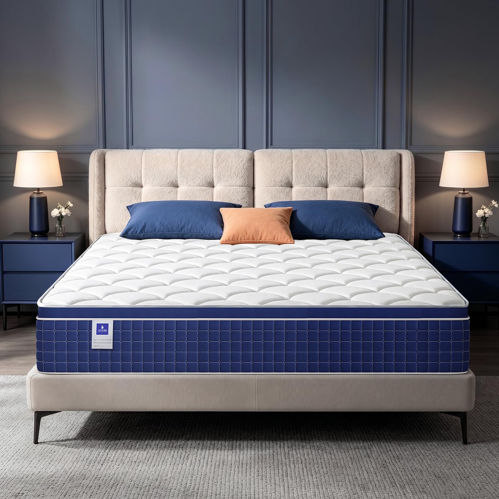 gooo&ma 14 inch hybrid mattress, air fiber cooling, queen