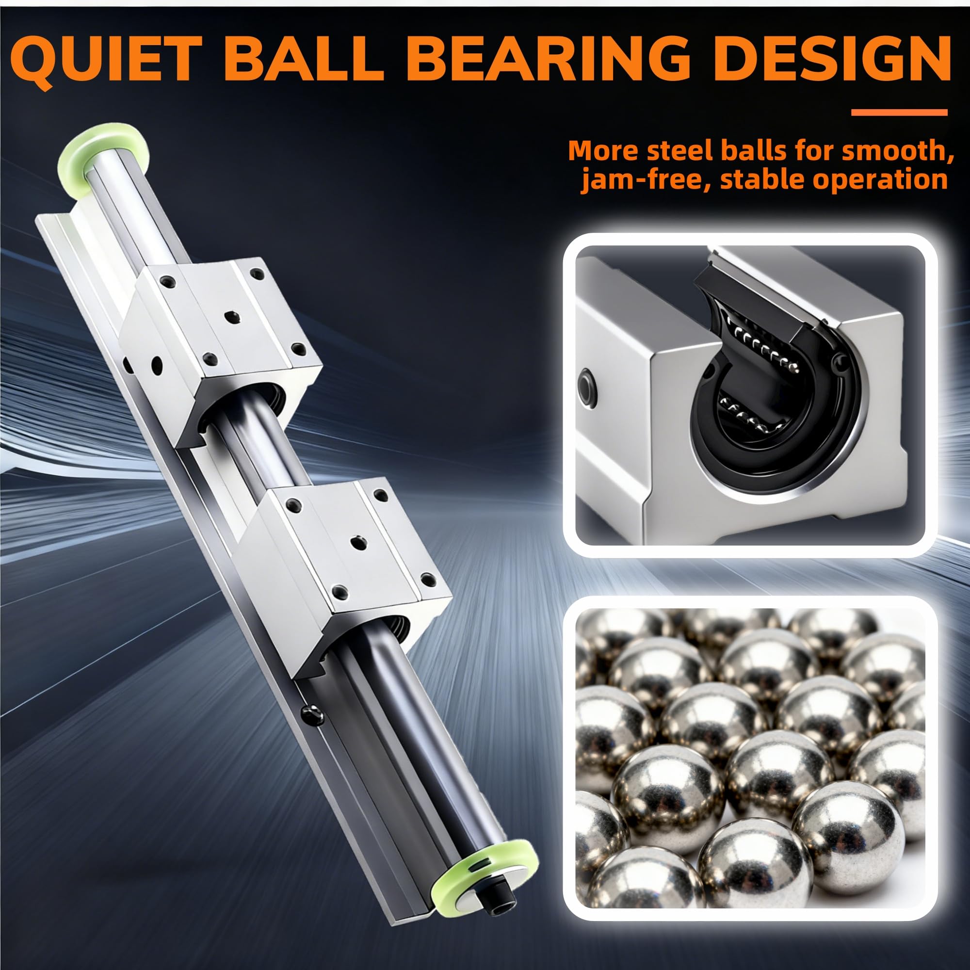SBR20-1000 Linearschiene Führungsschiene Set mit Dichtringe, 2 Stück SBR20 Linearführung 1000 mm, 4 Stück SBR20UU Lagerblöcke, Linearführungsschienen für CNC, Fräse