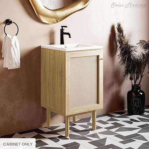 Vista 410 de Swiss Madison Classe - Lavabo de baño de roble de 24 pulgadas incluido