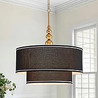 Vista 25 de Shrine Candelabros de tambor de iluminación, estilo moderno, lámpara de techo perfecta para espacio vital, 16 pulgadas de profundidad x 9 pulgadas