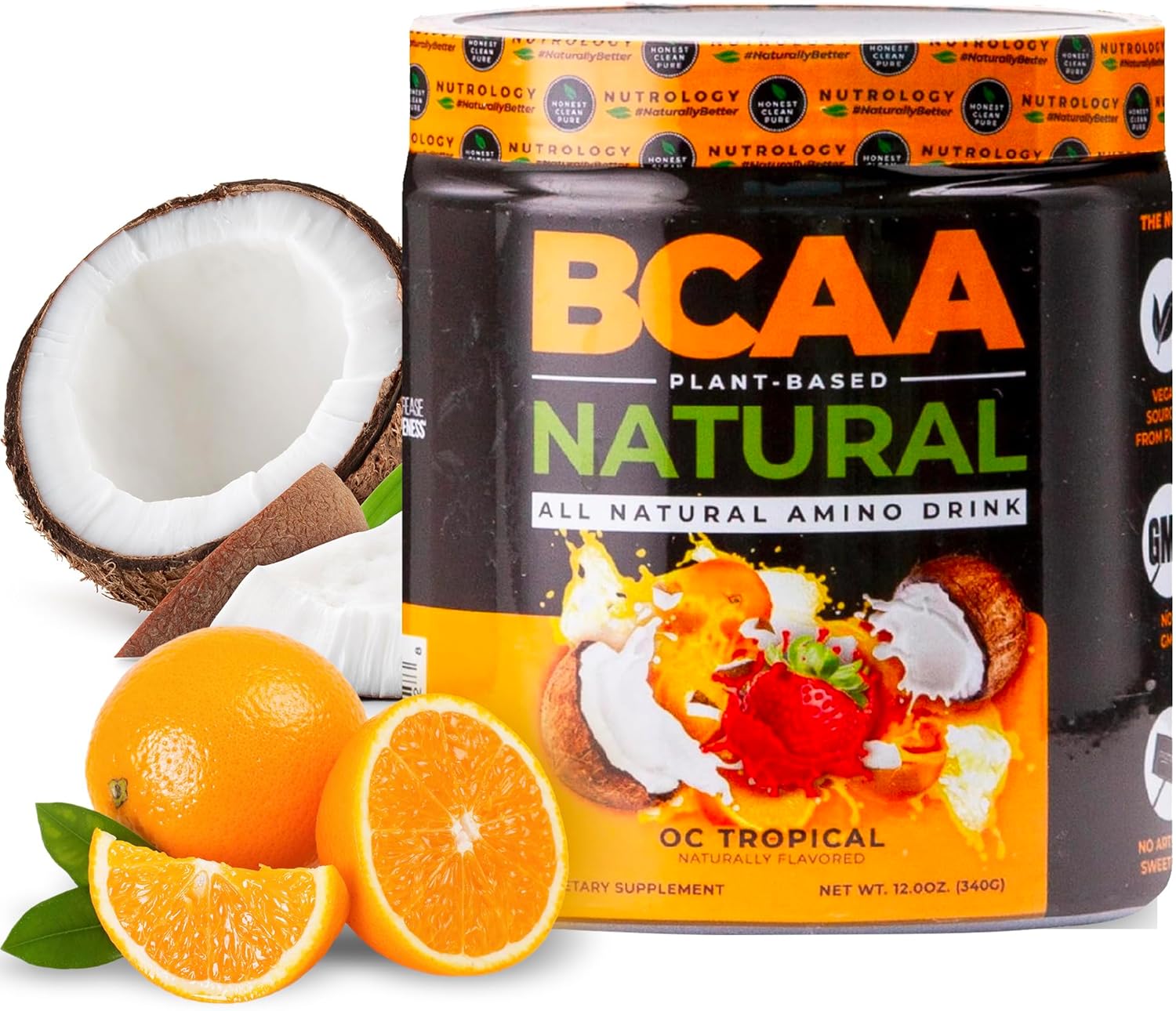 Nutrology BCAA Natural – Plant Based BCAA Powder, Orange Coconut Flavor, Optimized 2:1:1 Ratio Amino Acids Powder for Pre Workout & Post Workout Recovery, Vegan, Gluten-Free, Non-GMO, 30 Servings Nutrology BCAA Natural – Plant Based BCAA Powder, Orange Coconut Flavor, Optimized 2:1:1 Ratio Amino Acids Powder for Pre Workout & Post Workout Recovery, Vegan, Gluten-Free, Non-GMO, 30 Servings