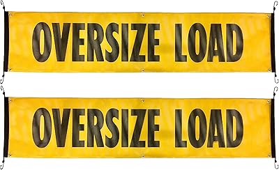 Bungee Oversize Load Signs for Trucks and Pilot Cars (2 Pack) - 18