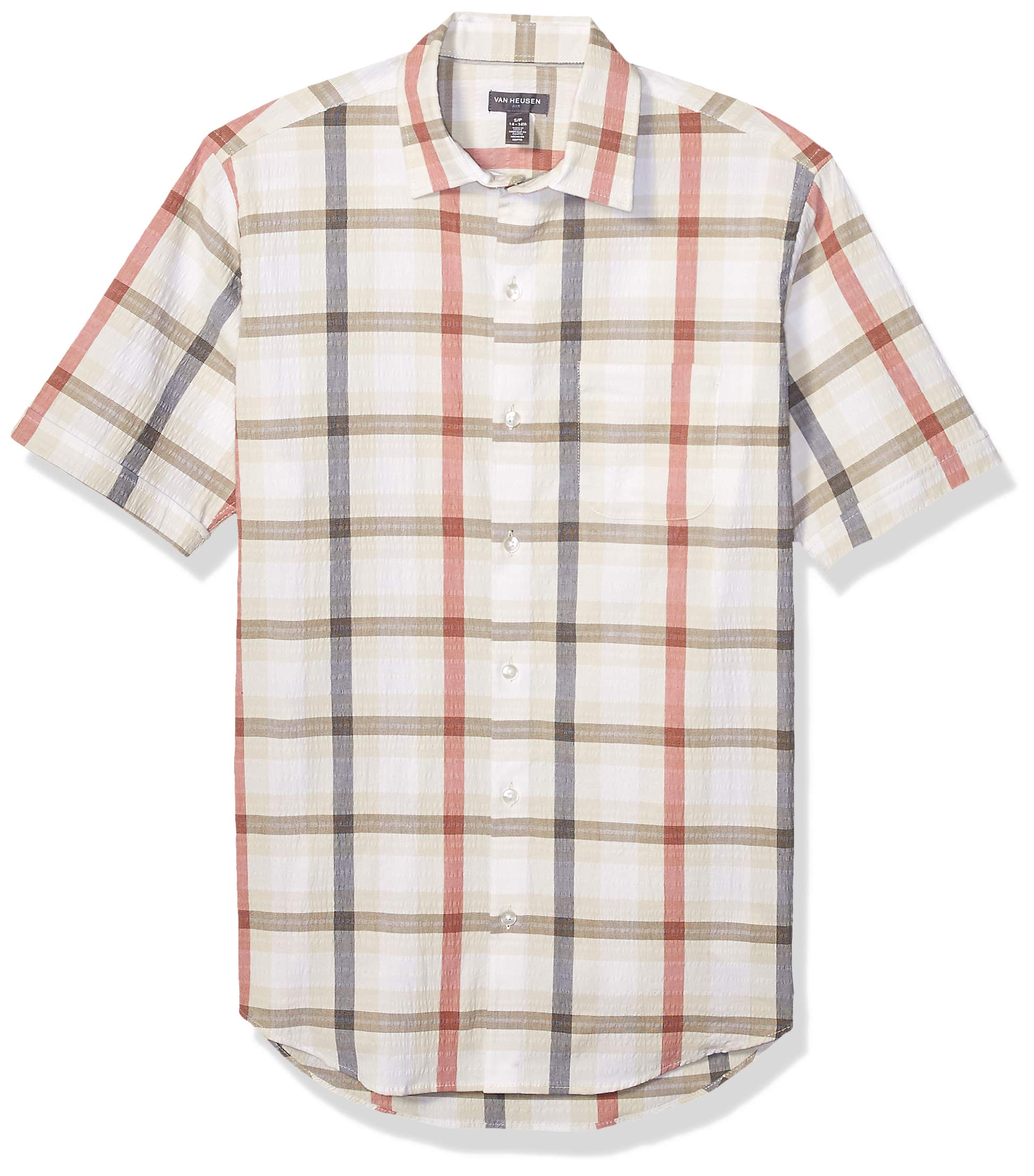 Van Heusen Men's Short Sleeve Striped Rayon Button Down