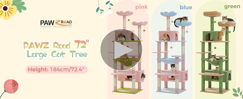 Amazon.com : PAWZ Road Flower Cat Tree, 72 Inches Large Cat