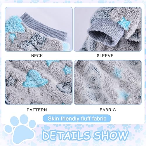 Miniatura 5 de Sebaoyu Pijama para perros pequeños, suéter de unicornio teñido anudado que brilla en la oscuridad, material de terciopelo súper suave, chihuahua