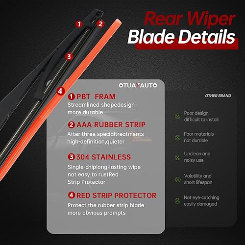 Vista 122 de Repuesto para Hyundai Tucson 2010-2015, juego de limpiaparabrisas trasero - OTUAYAUTO Factory OEM Style 988111H000