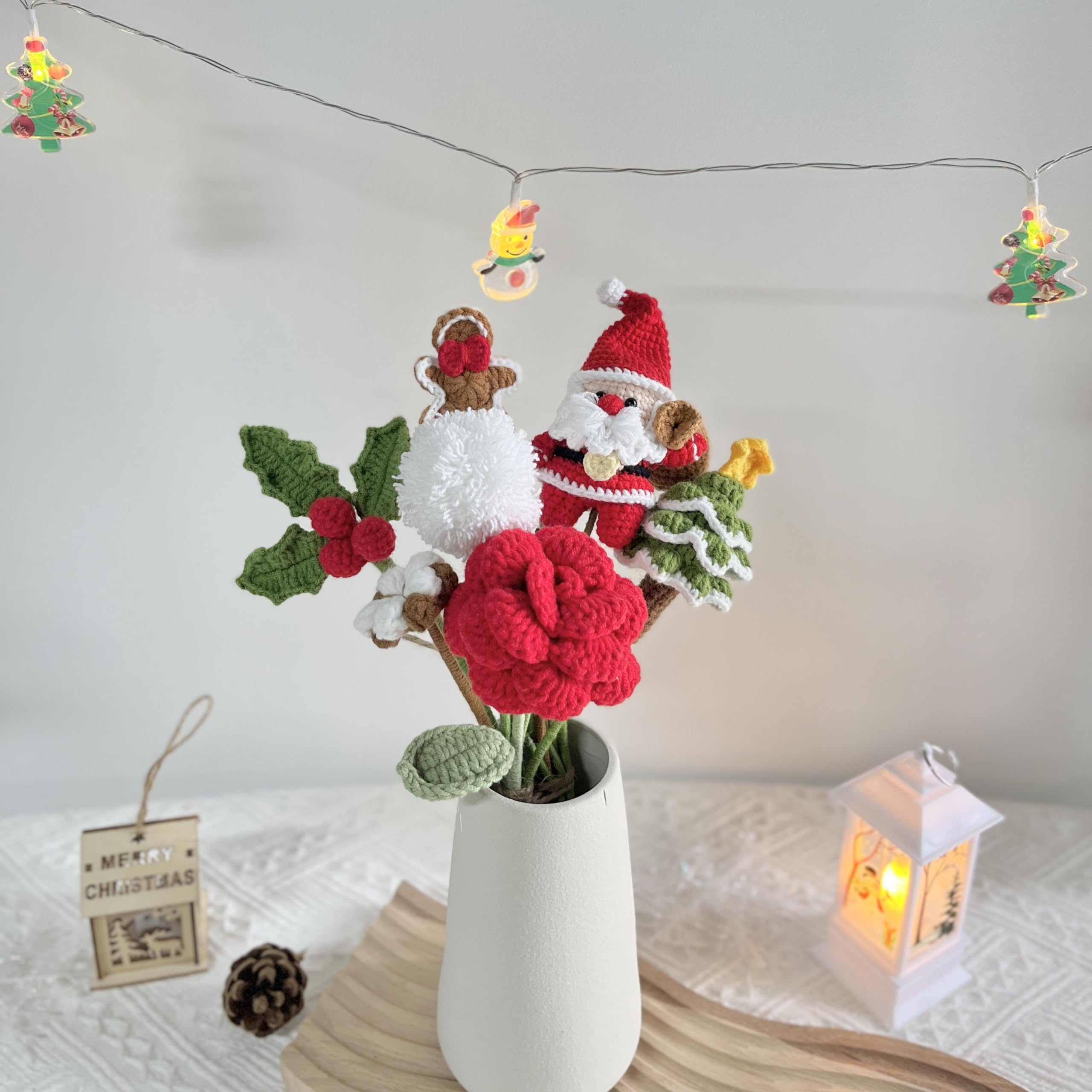 ひろりん♥クレイフラワー♥サンタさんと男の子のクリスマス♥ハンドメイド クレイフラワー♥クリスマスツリーとサンタクロース♥ハンドメイド