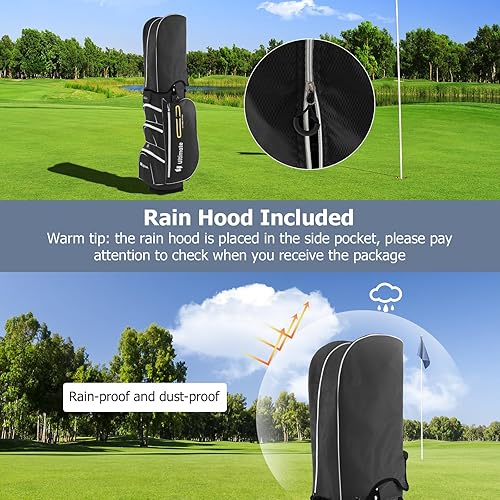 Miniatura 6 de Tangkula Bolsa de carrito de golf con divisores superiores de 15 vías, bolsa ligera para palos de golf con pozo de putter individual y 7 bolsillos,