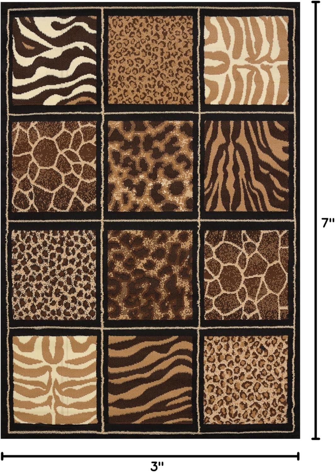 United Weavers of America Legends Collection Safari Square Rug, 5'3" by 7'2", Black, Room Size (910 03450)