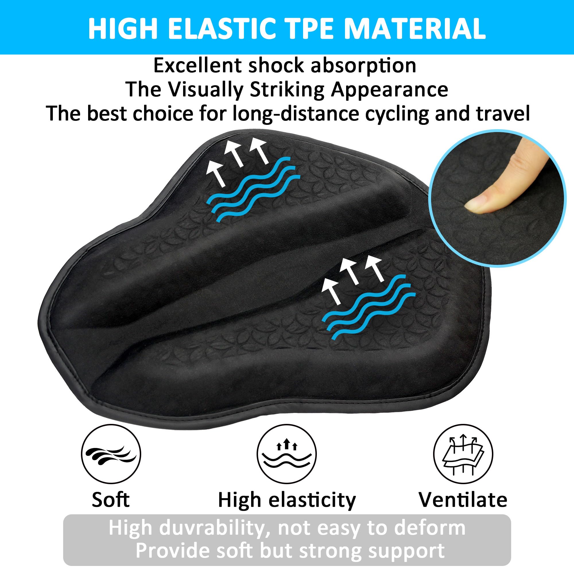 Cojín de asiento para moto, universal, con estructura de panal 3D, transpirable y absorción de impactos, suave, cómodo para viajes largos — view 8