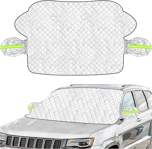 Cubierta magnética para parabrisas de automóvil para hielo y nieve, tira reflectante + cubiertas de espejo lateral, rechaza la eliminación de nieve