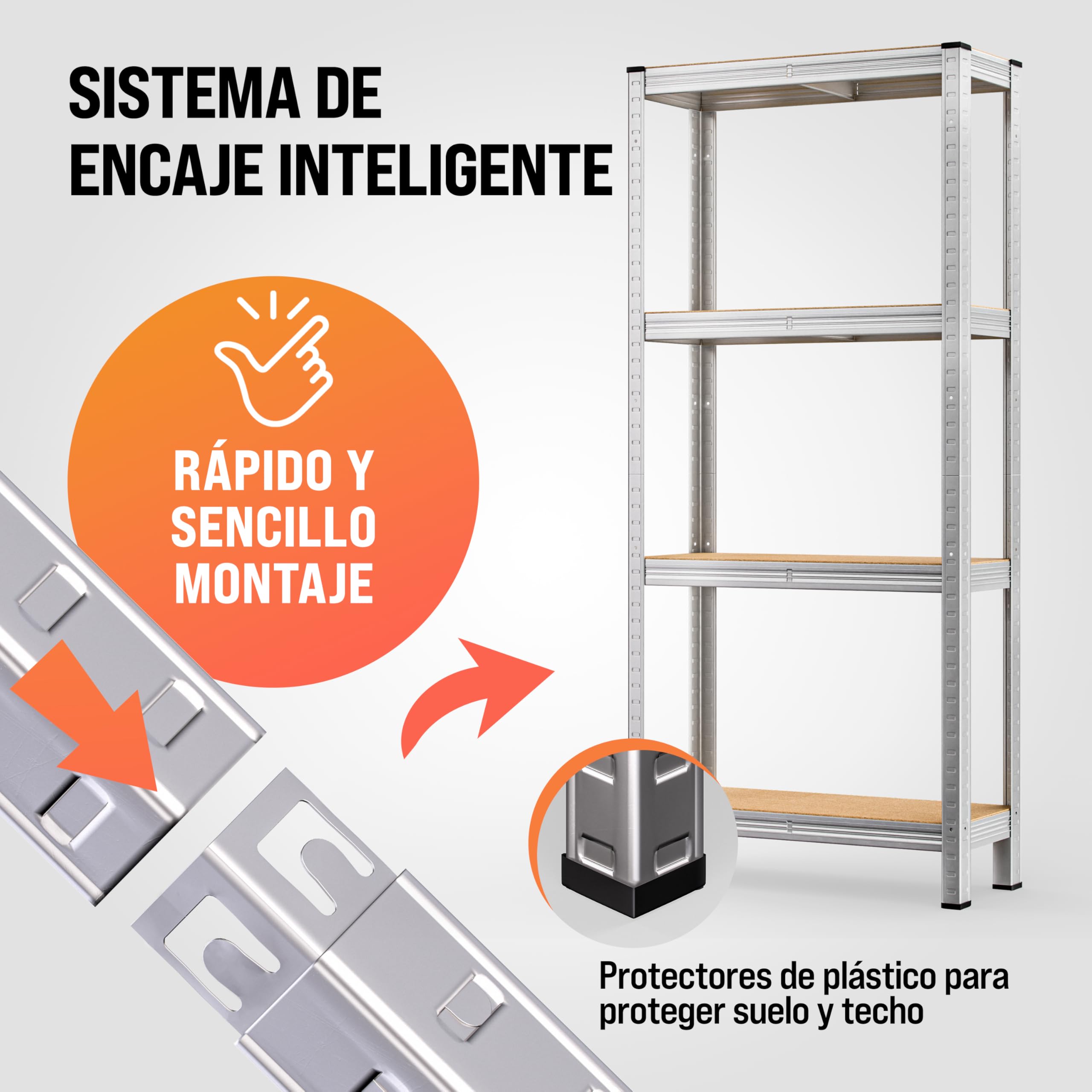 Monzana® Estanterías Almacenaje, Metálicas, 2 Unid., 170x75x30cm, 560kg, 4 Baldas, Cargas Pesadas, Trastero Organizador Taller Despensa