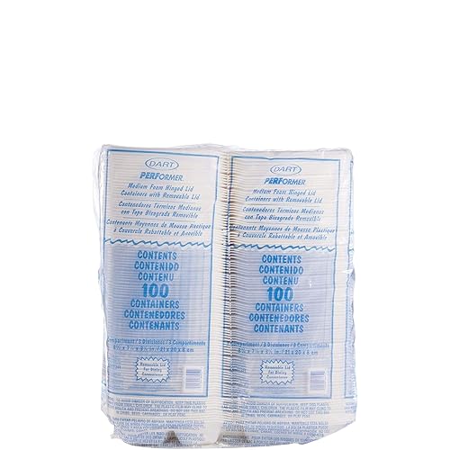 Miniatura 8 de Dart 85HT3R - Contenedor de espuma, tapa abatible, 3-comp, 8 3/8 X 7 7/8 X 3 1/4 (Caja de 200 unidades)