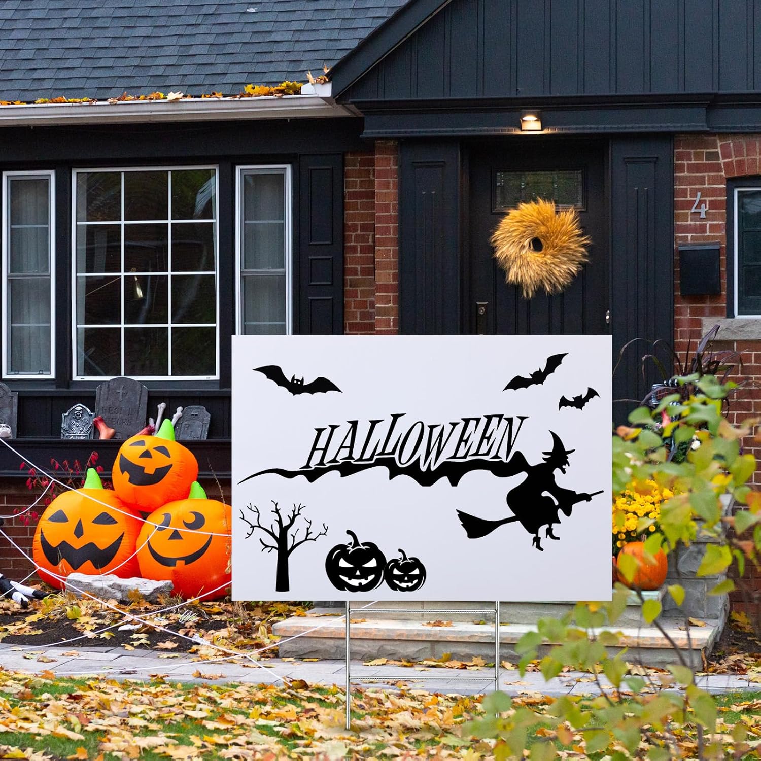 Leinuosen 10 Sets Corrugated Plastic Signs 24 x 36 Inch Blank Yard Signs with H Stakes White Corrugated Sale Sign Sheet Poster Board for Party Decorations Open Business Garage Rent House Estate Sale