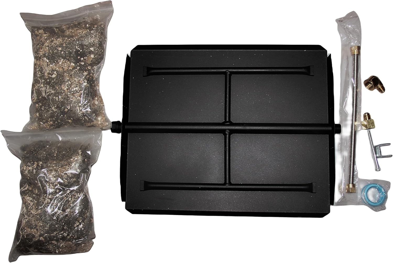 3Pipe 18"-28" Burner Pan for Gas Fireplace Gas Fireplace Burner Gas fire pits Gas Logs Propane Burner (18 in Burner Kit)