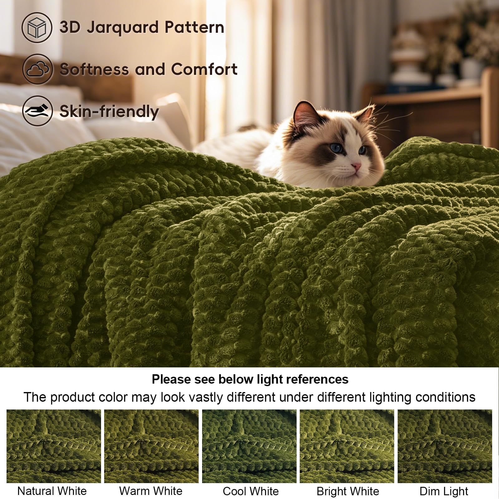 PHF Ultra Soft Fleece Blanket Twin Size, No Shed No Pilling Luxury Plush Cozy 300GSM Lightweight Blanket for Bed, Couch, Chair, Sofa Suitable for All