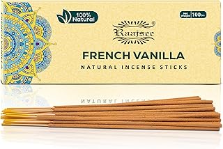 Raajsee Vnilla Incense Sticks 100 Gm Pack-100% Natural Insence Sticks -Organic Non Toxic - Charcoal Free - for Church,Aroma Therapy,Relaxation,Meditation