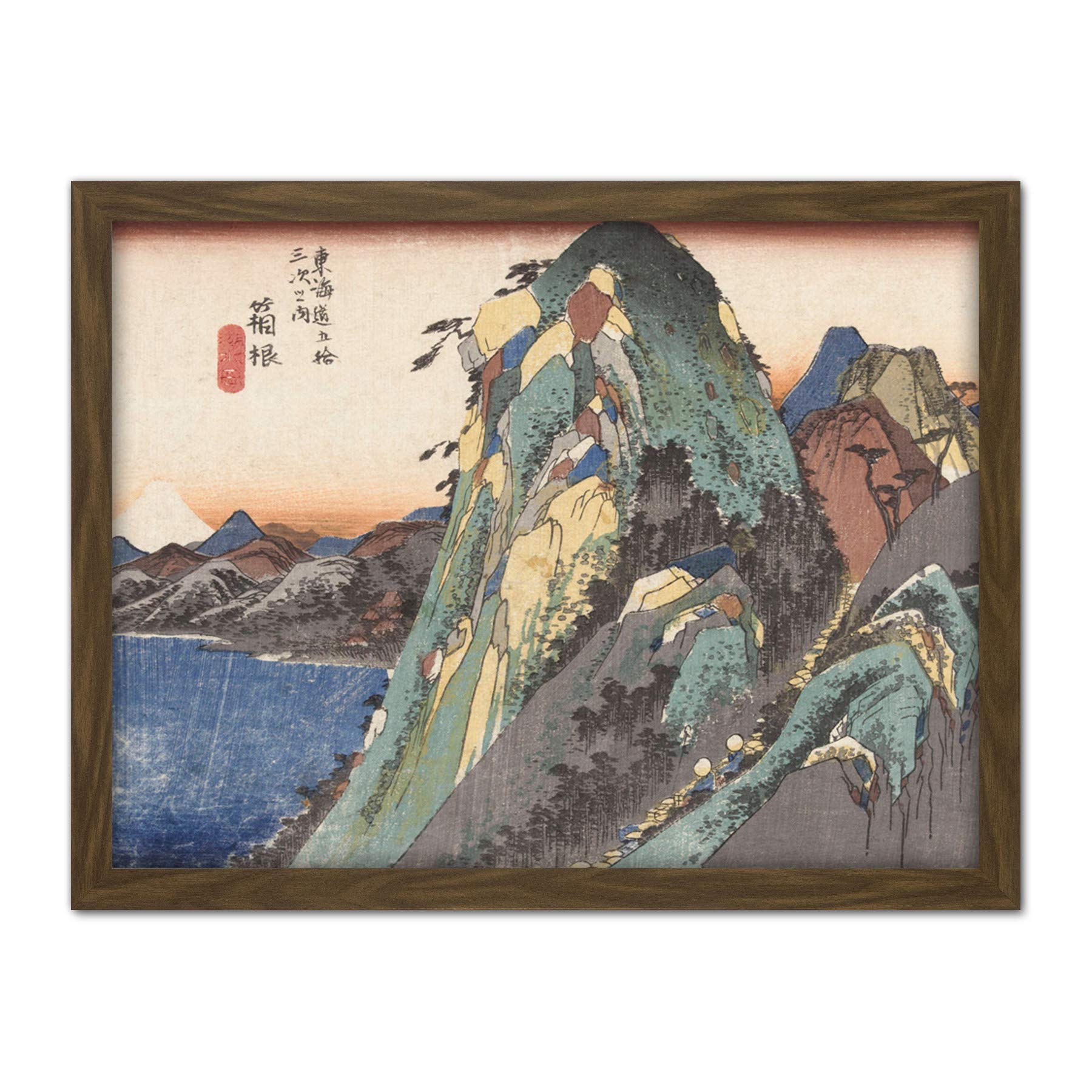 Artery8 Hiroshige Hakone Face On The Lake Landscape Artwork Framed Wall Art Print 18X24 Inch