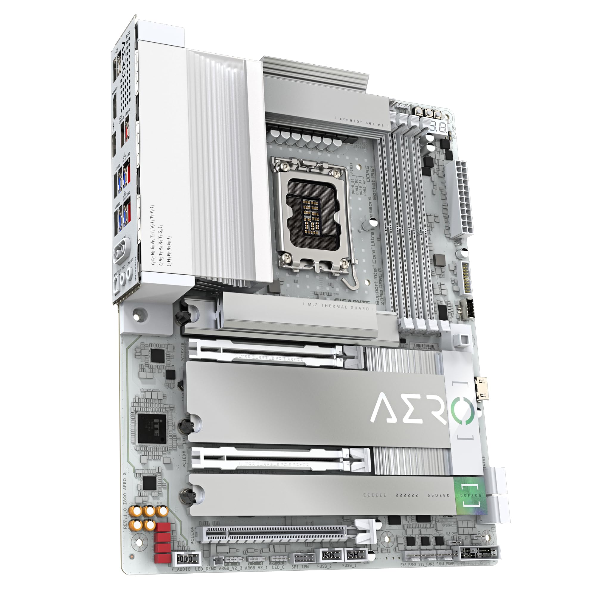 GIGABYTE Scheda madre Z890 AERO G - Supporta CPU Intel Core Ultra (Serie 2), 16+1+2 fasi VRM, fino a 8800MHz DDR5 (OC), 1xPCIe 5.0 + 4xPCIe 4.0, Wi-Fi 7, LAN 2.5GbE, Thunderbolt 4