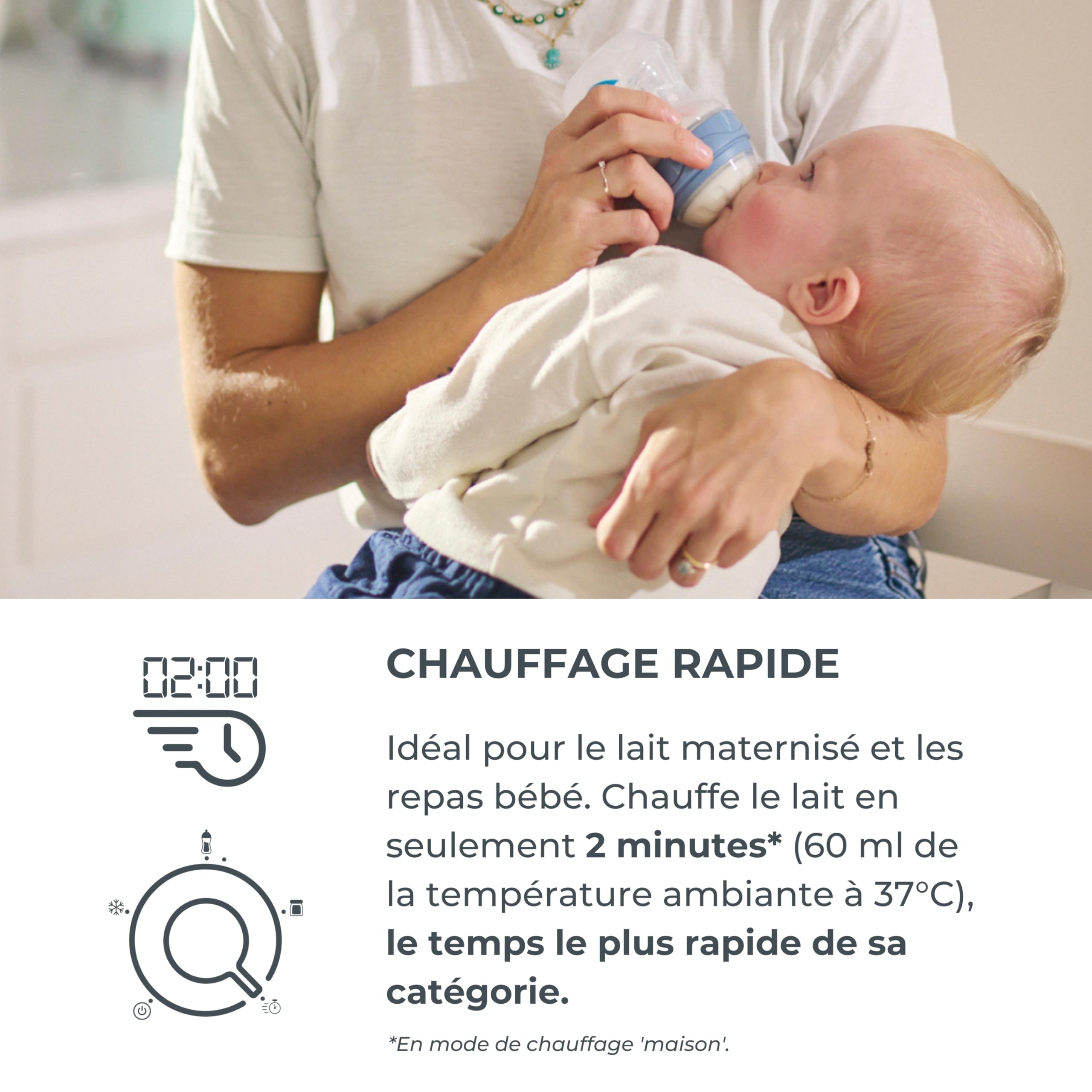 Nuvita 1165 | Chauffe Biberon Voiture et Maison | Chauffe Biberon Portable |Préparateur Biberon | Chauffe Biberon et Repas | Preparateur Biberon Automatique | Lait Maternel - Sage Green