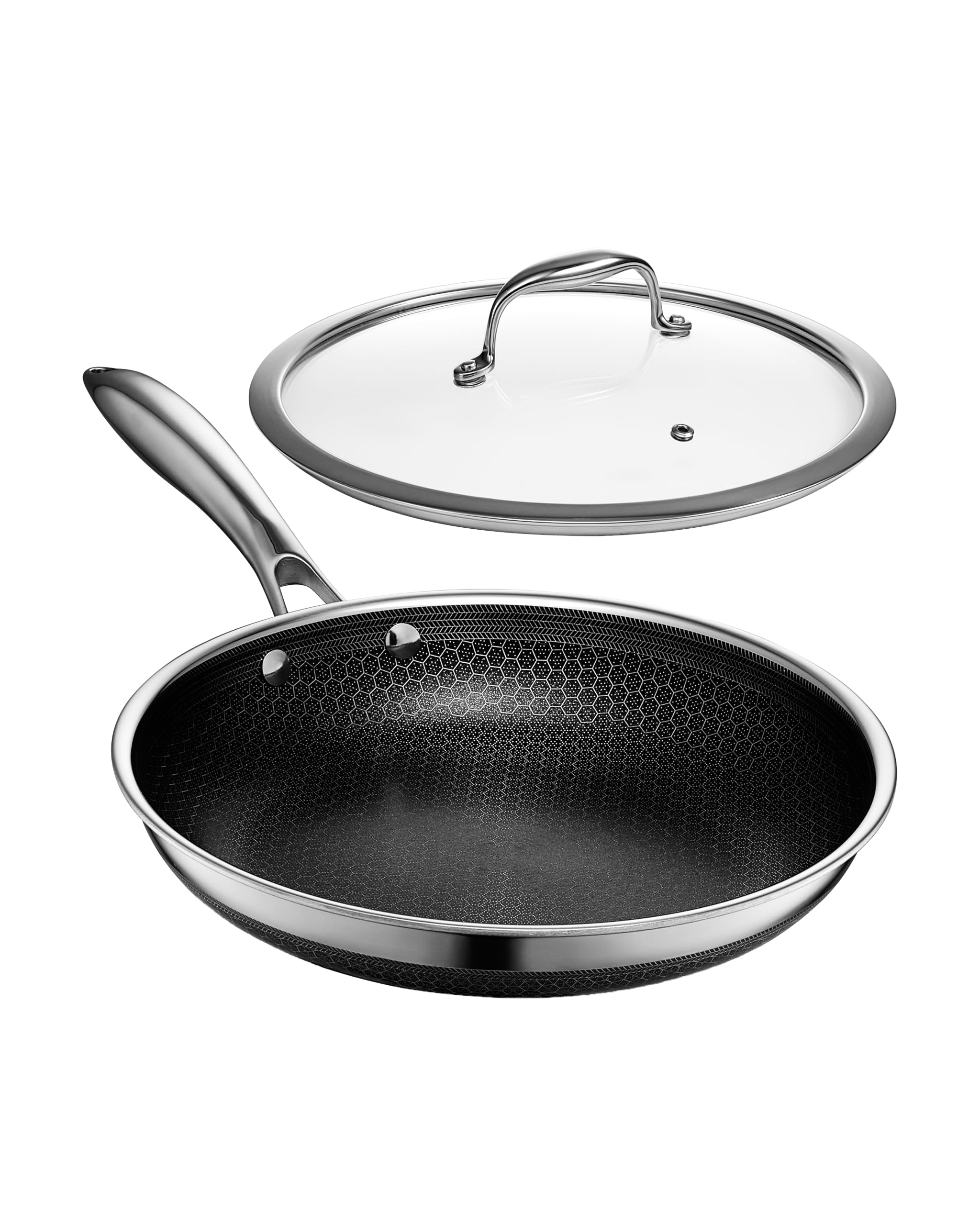 10" Hybrid Nonstick Frying Pan with Lid, Dishwasher & Oven Safe