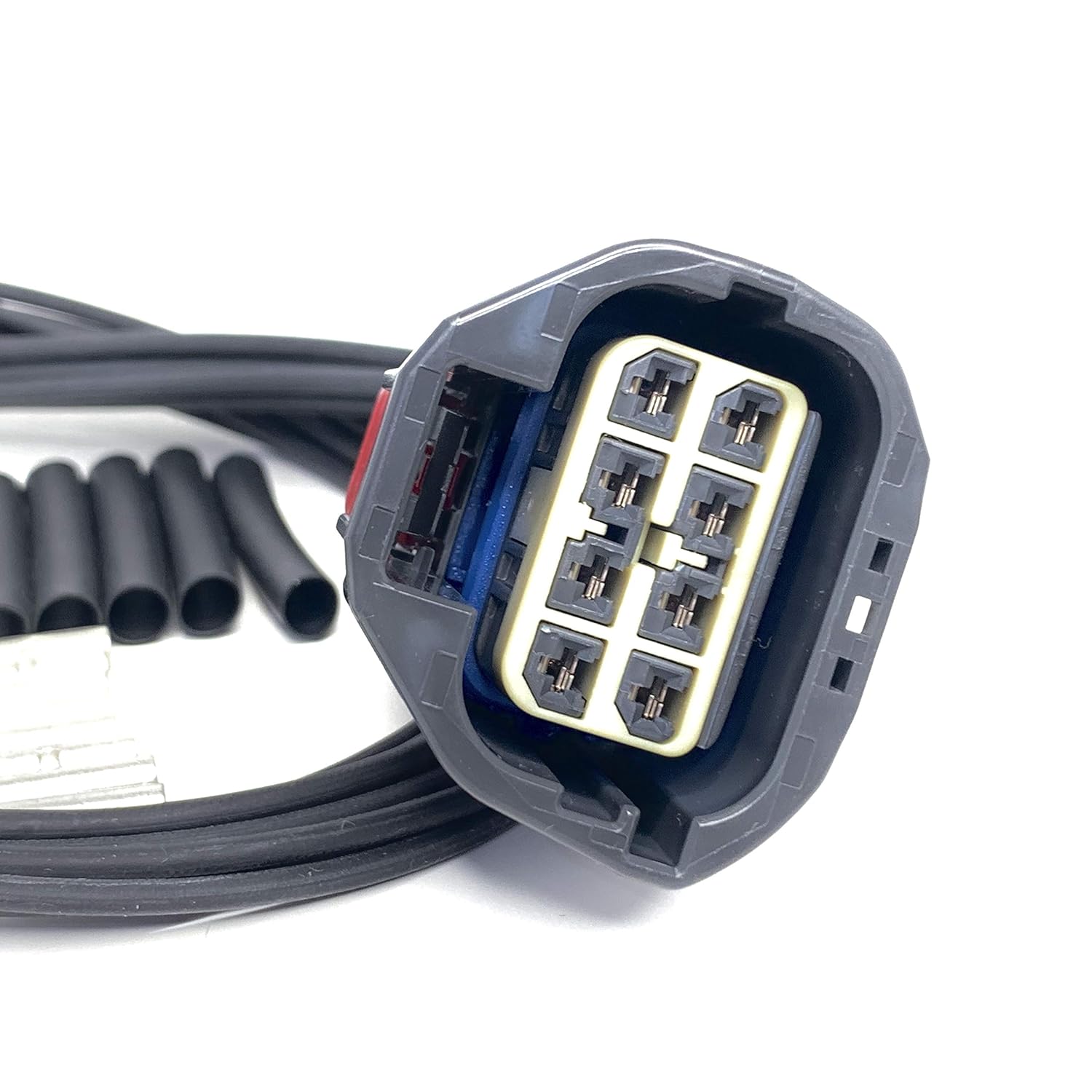 New Equivalent Replacement Pigtail Harness for WPT-521 / 3U2Z-14S411-TZA - 8 Cavities, 14AWG, Black, Automotive Electrical Wiring Harnesses