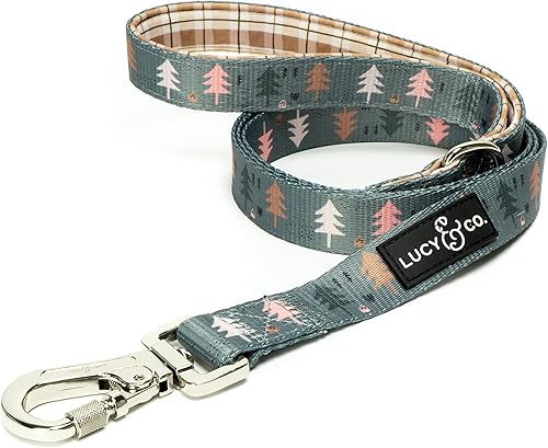 Lucy & Co. Correa para perro de diseñador  Accesorios para mascotas  Correa gruesa para perro  Asa acolchada para mayor comodidad  Morado con flores