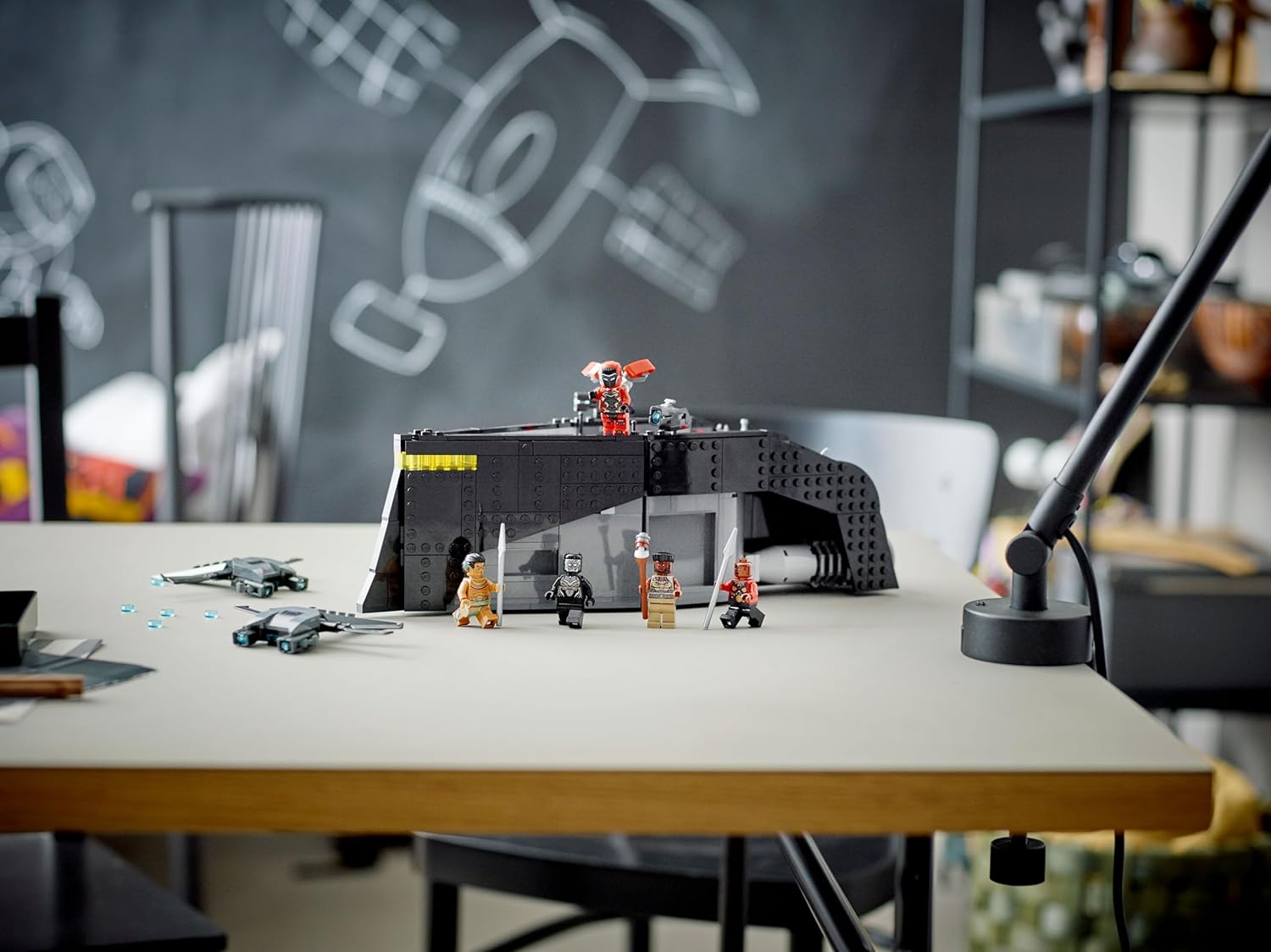 Assembled LEGO War on the Water ship with minifigures