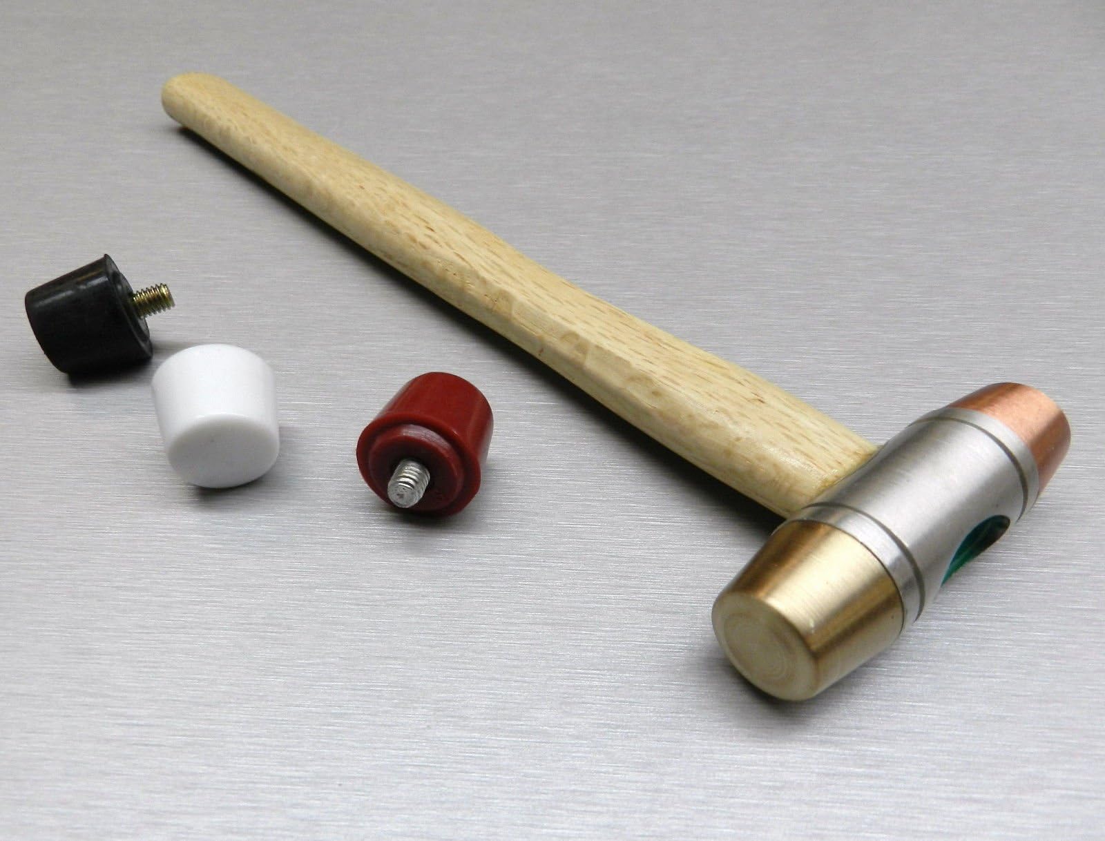 HAMMER 5 INTERCHANGEABLE FACES PLASTIC NYLON COPPER RUBBER BRASS MALLET JEWELRY (E 10)