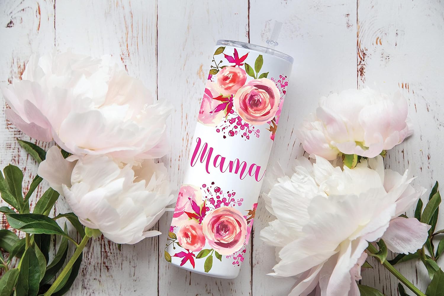 Personalized Insulated Stainless Steel Sippy Cup & Matching 20oz Skinny Tumbler | Any Name or Text | Pink Floral | Sippy cup for toddlers | Baby Shower