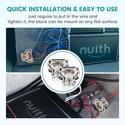 Miniatura 6 de Bloque de distribución de energía de aleación de zinc de 2 vías, calibre 024 en calibre 48, bloque de conexión de distribución de audio para