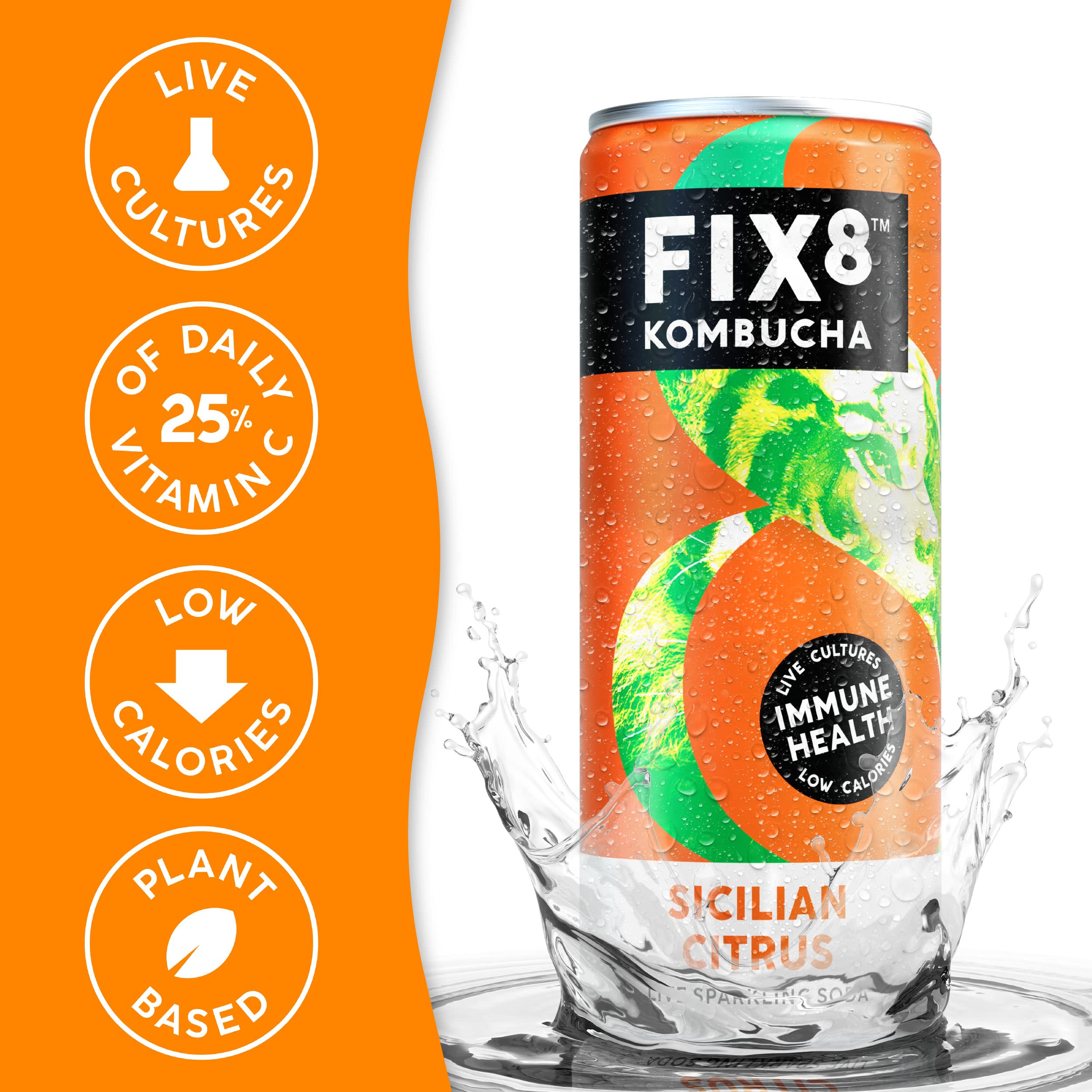 Fix8 Kombucha Drink | Live Cultures | Rich in Beneficial