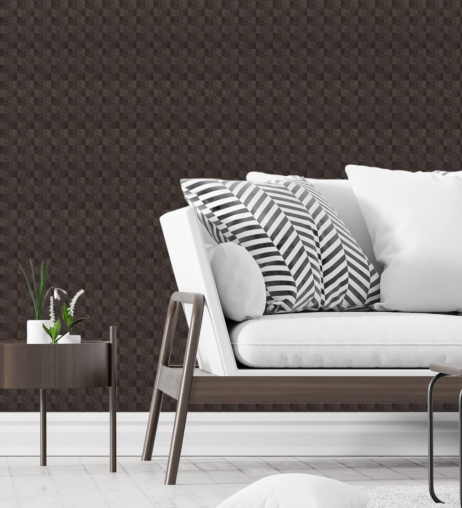 GAULAN 680971 - Papel pintado vinílico lavable ligeramente metalizado con textura en relieve para pared salón cocina baño pasillo mueble - Rollo de 10 m x 1,06 m
