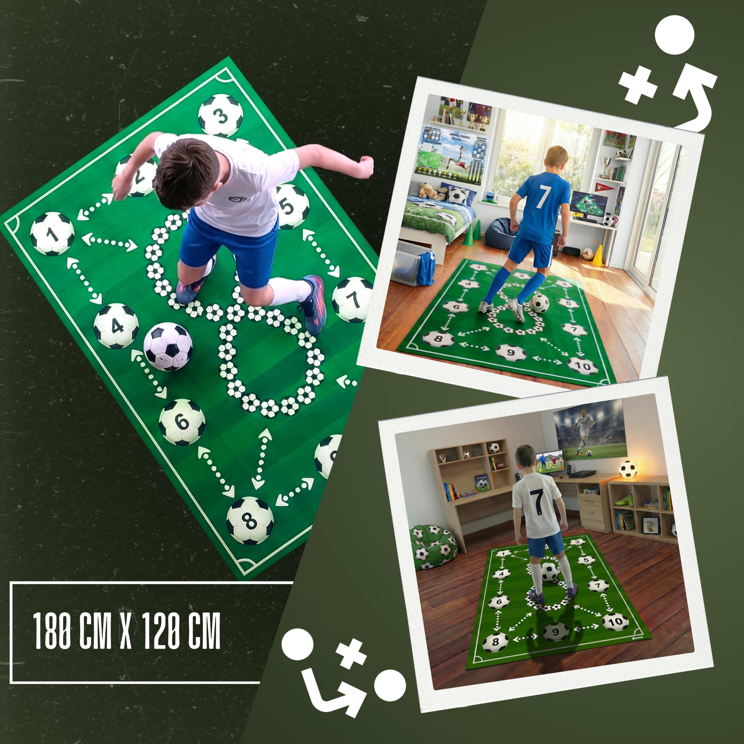 Tappeto Calcio Allenamento ProMat XXL 180x120 cm, Tappetino Allenamento Calcio Professionale, Antiscivolo, Ammortizzante