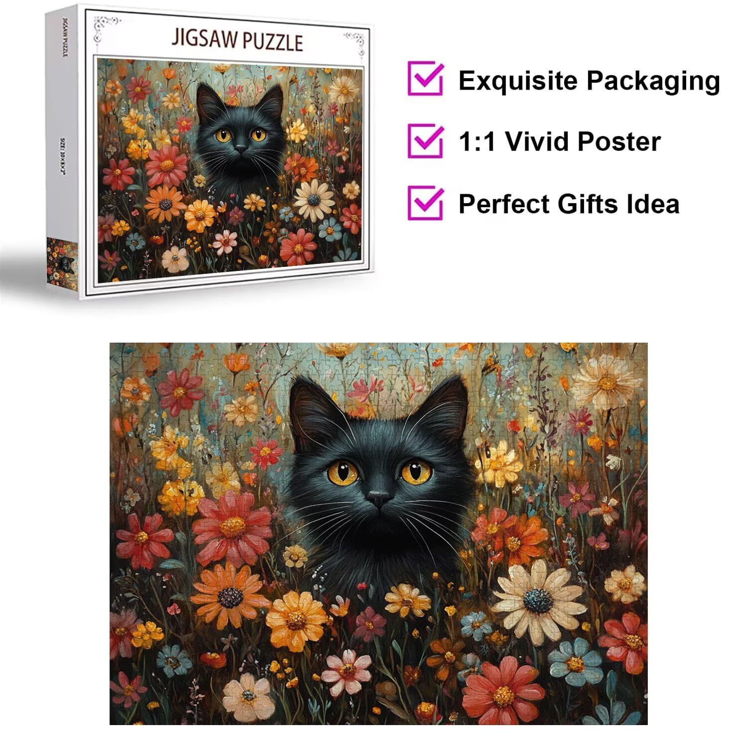 Puzzle 3000 Pezzi Fiori Puzzle Adulti, Gioco Educativo, n-298 | Jigsaw Puzzles gatto, Impossibile Difficile Sfida, Classici Gioco Familiare, Giochi Divertenti, Idee Regalo
