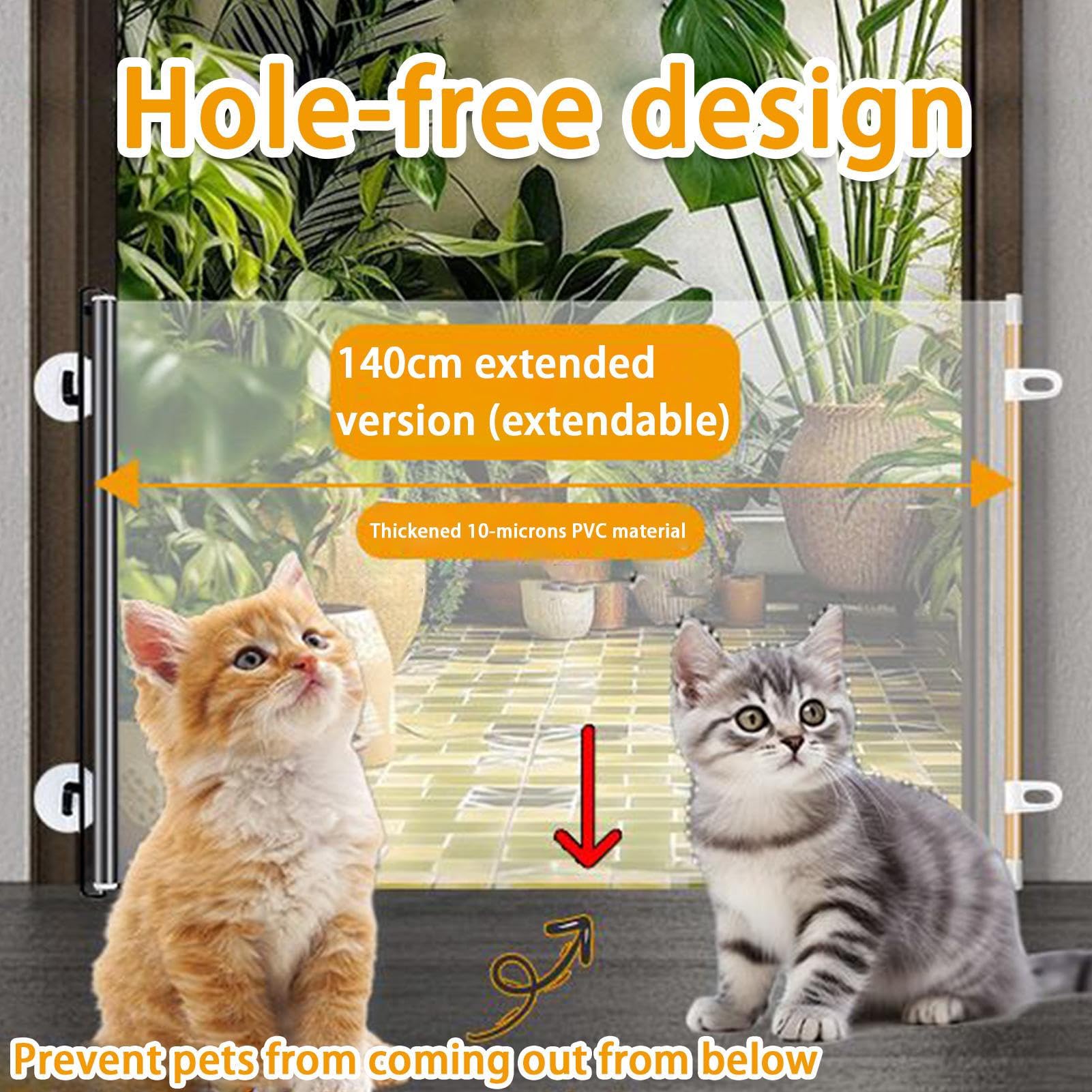 Barrera Para Perros Retráctil Para Cachorros Para Escaleras | Barrera De Seguridad Transparente Y Alta Para Mascotas Gatos Pasillo Niños Cocina Salón Jardín Terraza