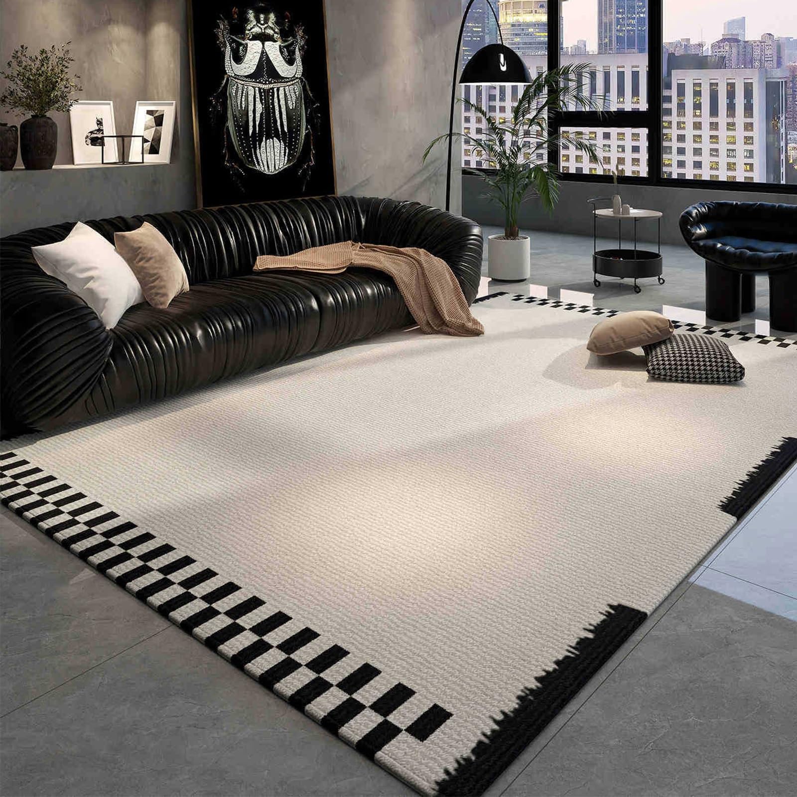 Tapis de couloir abstrait haut de gamme au tissage luxueux