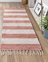 Vista 22 de Unique Loom Chindi Rag Collection - Alfombra a rayas (2 pies x 5 pies 1 pulgada, gris/marfil)