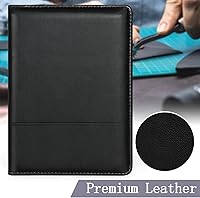 Vista 4 de Gorbado Carpeta para portafolio o cartera, mini carpeta de 5 x 8 pulgadas, bloc de escritura legal, carpeta organizadora de documentos A5 para Negro
